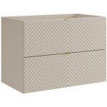 Meuble sous vasque suspendu en chevrons - coloris beige - 80 cm - dorioni
