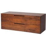 Meuble sous vasque suspendu en teck fonc� - 2 tiroirs - 115 cm - bimbing