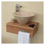 Meuble sous - vasque suspendu en teck pour lave - mains, lazzeri