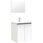 Zen - meuble  suspendre ivan s + - l80cm - 2p - blanc - mlamin - livr en kit - ondee