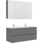 Zen - meuble salle de bain  suspendre max - l120cm - anthracite - mat - livr mont - ondee