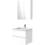 Zen - meuble de salle de bain  suspendre max - l60cm - blanc - brillant - livr mont - ondee