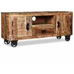 Helloshop26 - meuble tl buffet tv tlvision design pratique bois de manguier brut 120 cm