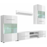Helloshop26 - meuble télé buffet tv télévision design pratique mural avec éclairage led 5 pièces blanc ... Helloshop26 - meuble télé buffet tv télévision design pratique mural avec éclairage led 5 pièces blanc ...