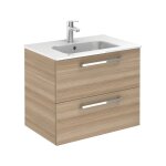 Meuble � tiroirs ancoflash color 2 - noyer sable larg 800 - simple vasque - 2 tiroirs