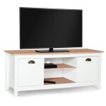 Meuble tv 113 cm campagne isis bois et blanc