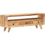 Meuble tv 117x30x41 cm bois de manguier massif brut vidaxl