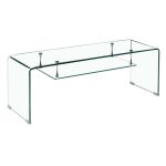 Meuble tv 126 cm en verre trempé avec étagère suspendue vitrée - ice Meuble tv 126 cm en verre trempé avec étagère suspendue vitrée - ice