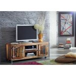 Meuble tv 135x40 bois de rcupration laqu multicolore freezy 10