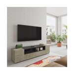 Abitare - meuble tv 138x42x36 cm ch�ne et gris anthracite avec 4 portes et 2 �tag�res ? naples