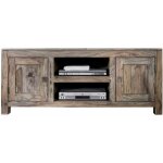 Massivmoebel24 - meuble tv 145x45 palissandre huil gris taupe nature grey 41