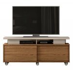 Meuble tv 150 cm 60 pouces chne et taupe