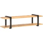 Meuble tv 160x40x40 cm bois massif de manguier brut