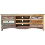 Massivmoebel24 - meuble tv 160x45 bois de rcupration laqu multicolore nature of spirit 16