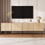 Meuble tv 163, 5 x 40 x 45 cm - design g�om�trique luxueux avec texture 3d et 4 portes push - to - open ...