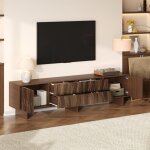 Meuble tv, 180x40x56 cm, 4 tiroirs et 2 portes, design ondul�, meuble bas, meuble de salon, pour les ...