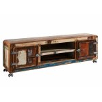 Massivmoebel24 - meuble tv 180x45 bois de rcupration laqu multicolore freezy 32