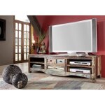 Massivmoebel24 - meuble tv 180x50 bois de rcupration laqu multicolore nature of spirit 18
