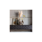 M&s - meuble tv 2 abattants 160x45x50 cm en pin noir et métal - tobias M&s - meuble tv 2 abattants 160x45x50 cm en pin noir et métal - tobias