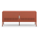 Meuble tv 2 portes en m�tal l120cm - terracotta - adel