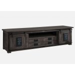 Massivmoebel24 - meuble tv 200x55 manguier laqu gris railway 248