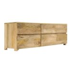 Meuble tv 4 tiroirs manguier massif clair sempra