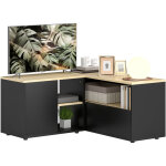 Meuble tv d'angle pour t�l�viseurs jusqu'� 40 pouces, avec 2 placards et 3 compartiments, 90 x 90 x 45 ...