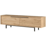 Meuble tv en bois  calvin  - 160 x 35 x 45 cm - marron