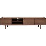 Miliboo - meuble tv bois fonc� noyer 3 portes l180 cm sanaa