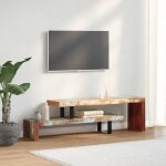 Vidaxl ? meuble tv en bois de r�cup�ration massif ? dimensions 115 x 30 x 40 cm ? surface polie et laqu�e ...
