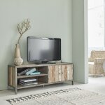 Berah getah - meuble tv en bois recycl et mtal 150 cm