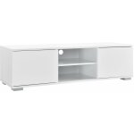 Meuble tv bas tlviseur panneaux de particules 120 cm blanc