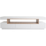 Meuble tv design blanc et bois l200 cm livo