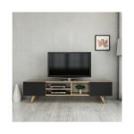 Azura home design - meuble tv dore noir 160 cm