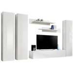 Meuble tv fly c1 design, coloris blanc brillant. meuble suspendu moderne et tendance pour votre salon. ...