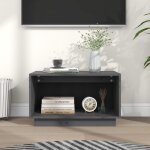Meuble tv gris 60x35x35 cm bois de pin massif Meuble tv gris 60x35x35 cm bois de pin massif
