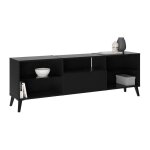 Meubles tv / hifi lowboard - décor noir - l153, 5 x h52 x p31, 5 cm - fabriqué en allemagne Meubles tv / hifi lowboard - décor noir - l153, 5 x h52 x p31, 5 cm - fabriqué en allemagne