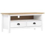 Meuble tv hill range blanc 110x40x47 cm bois de pin solide