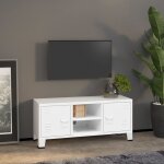 Meuble tv industriel blanc 105x35x42 cm m�tal vidaxl