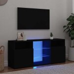 Meuble tv avec lumi�res led noir 120x30x50 cm vidaxl