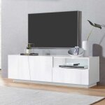 Meuble tv moderne buffet salon 2 portes 1 tiroir 150 cm vega stay