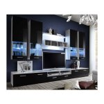 Paris prix - meuble tv mural design 'dorade' 300cm noir & blanc Paris prix - meuble tv mural design 'dorade' 300cm noir & blanc
