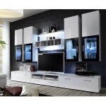 Paris prix - meuble tv mural design 'lyra' 300cm blanc Paris prix - meuble tv mural design 'lyra' 300cm blanc