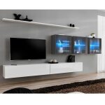 Paris prix - meuble tv mural design 'switch xvii' 340cm blanc & gris