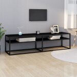 Meuble tv noir 160x40x40, 5 cm verre tremp� vidaxl
