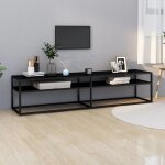 Meuble tv noir 180x40x40, 5 cm verre tremp� vidaxl