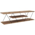 Cotecosy - meuble tv avec 1 �tag�re - naturel et noir - delory