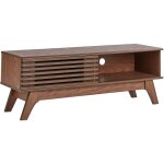 Beliani - meuble tv avec porte coulissante 1 etagère plaqué rétro bois foncé toledo Beliani - meuble tv avec porte coulissante 1 etagère plaqué rétro bois foncé toledo