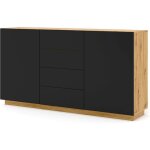 Commode aura 2d4s 164x41x89 cm, sideboard avec 2 portes et 4 tiroirs, commode pour salon, grand espace ...