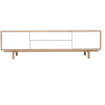 Meuble tv scandinave bois et blanc l180 cm sid